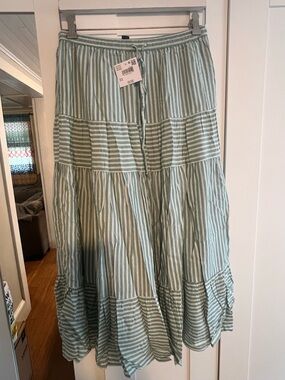 American Eagle  Striped Tiered Maxi Skirt size medium
